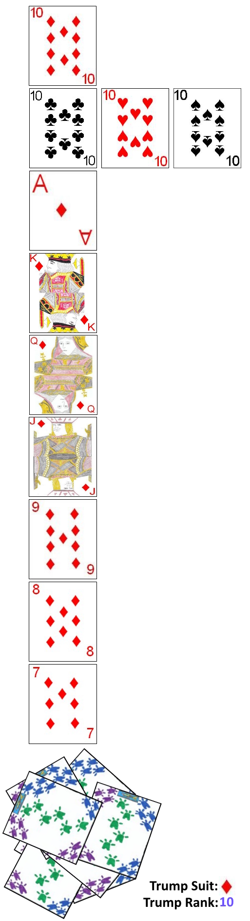 Example card ranking in Bohemian Watten
