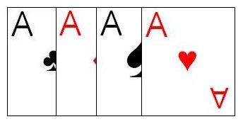 The four aces from a standard deck.