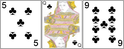 Three cards in same suit combination