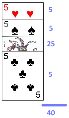 Forty card point meld in Jokeren Forty card point meld in Jokeren