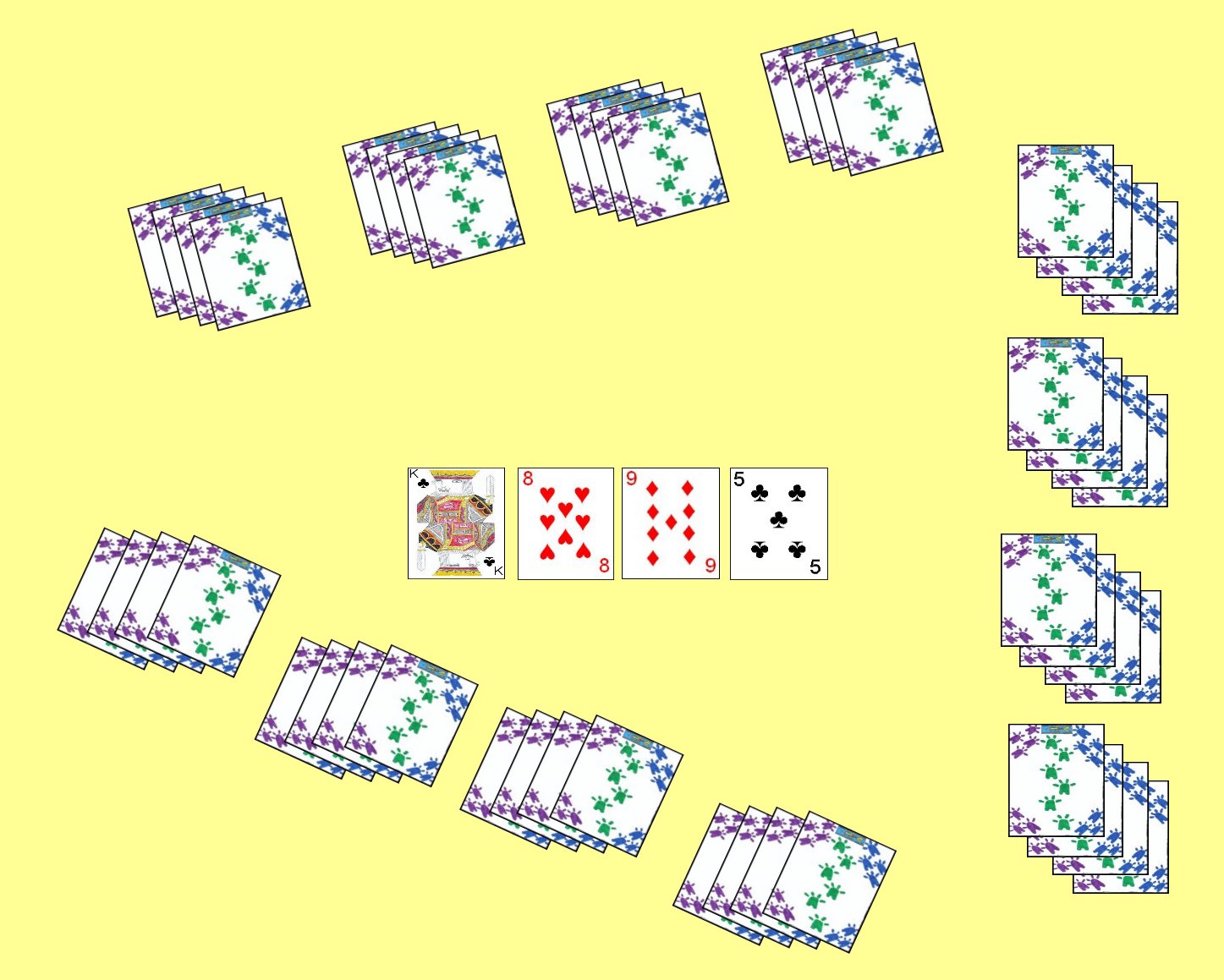 Three Player Layout for the card game Lemon