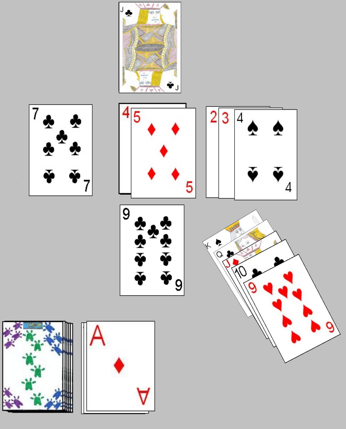 Kings Corner Solitaire possible game in progress