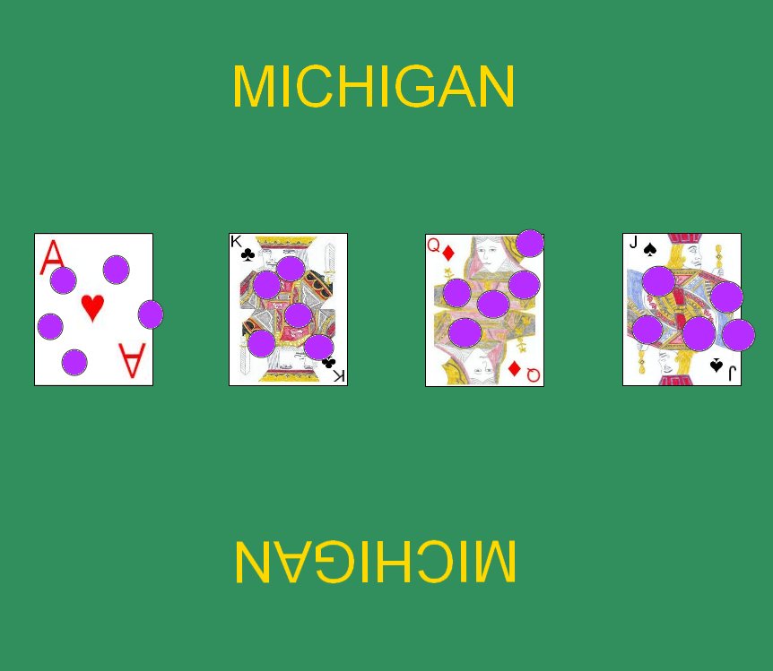 Player chips placed on the Boodle card layout