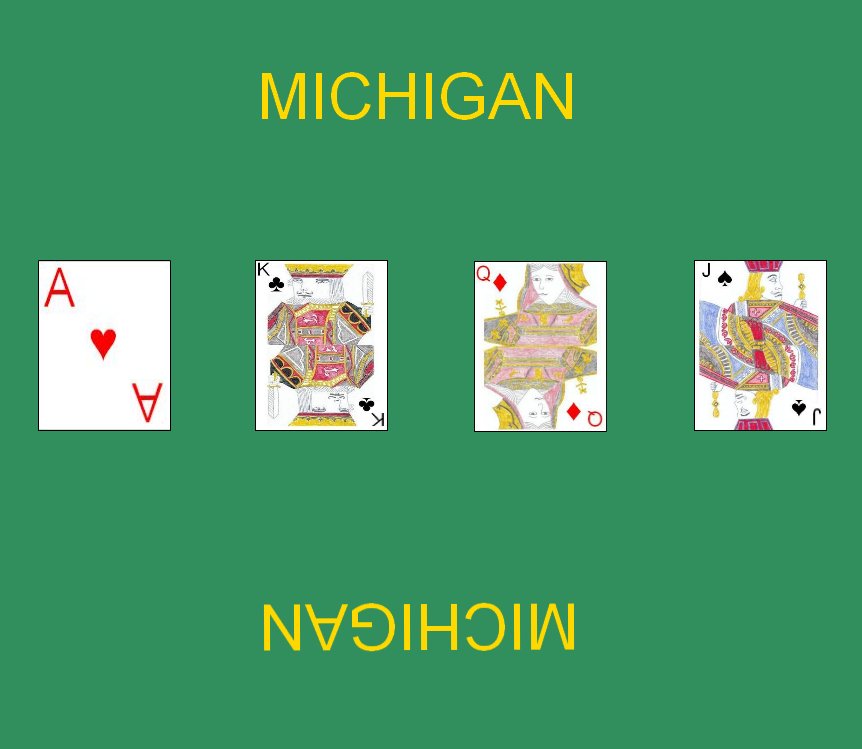 Layout for the card game Michigan