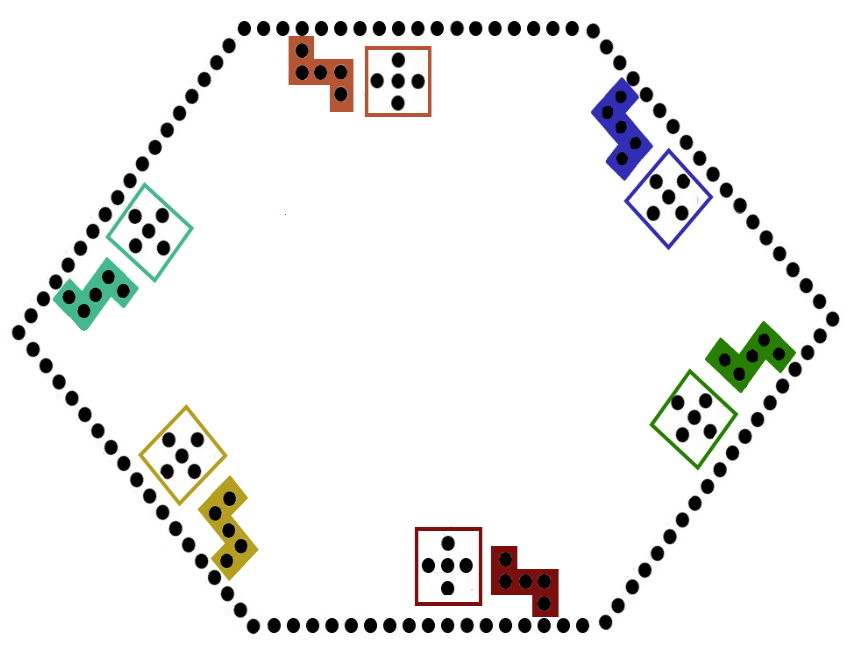 Pegs and Jokers six player board