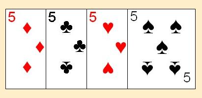 Four card meld in Persian Rummy