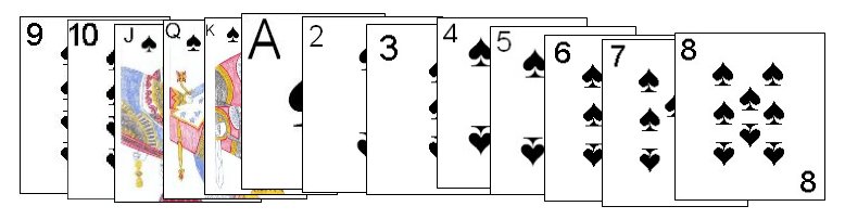 Completed Spade sequence in Play or Pay