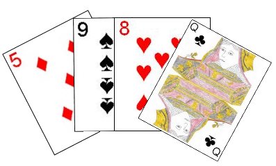 Hand of one card in each suit
