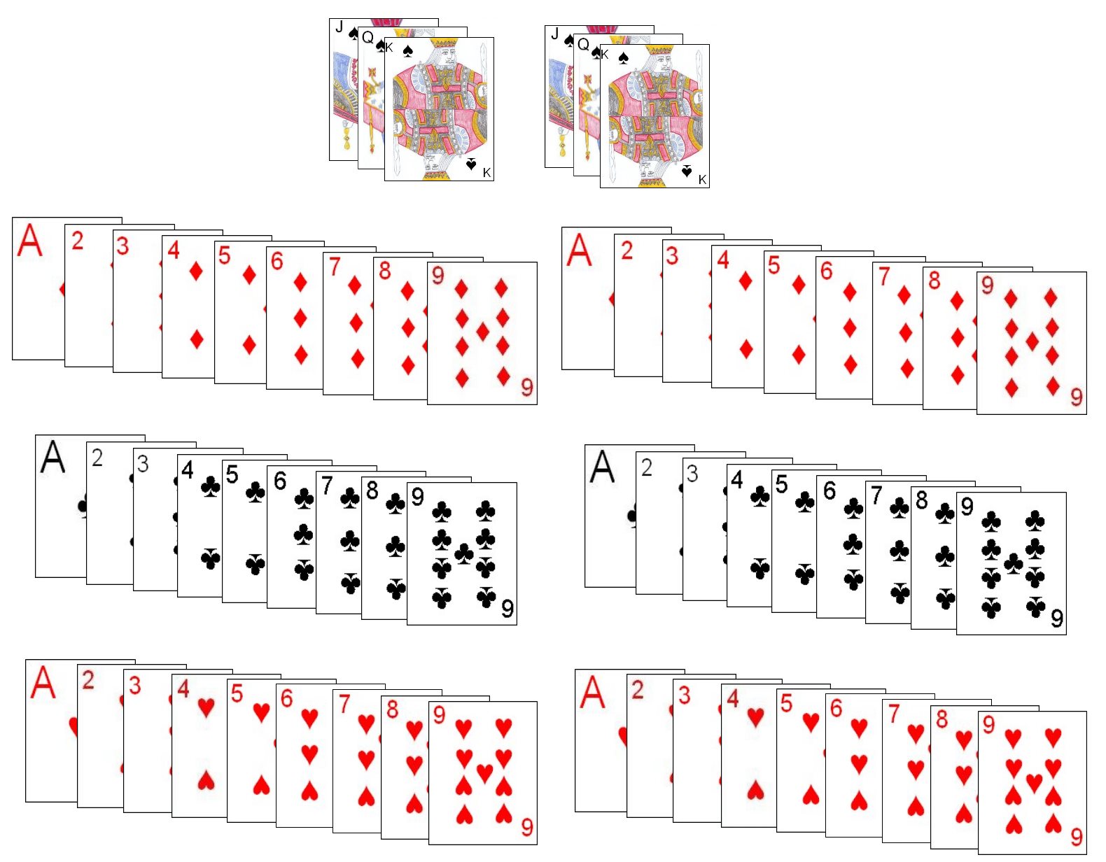 Deck used for the game Sampan