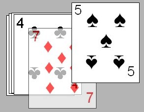 Transparent Sevens in the card game Palace