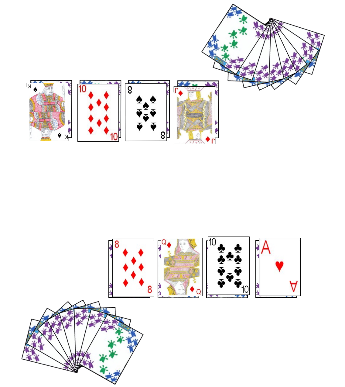 Sample layout for Two-Player Manille