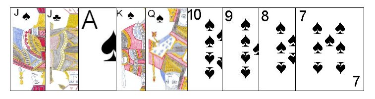 Sample of entire trump suit if Spades were trump