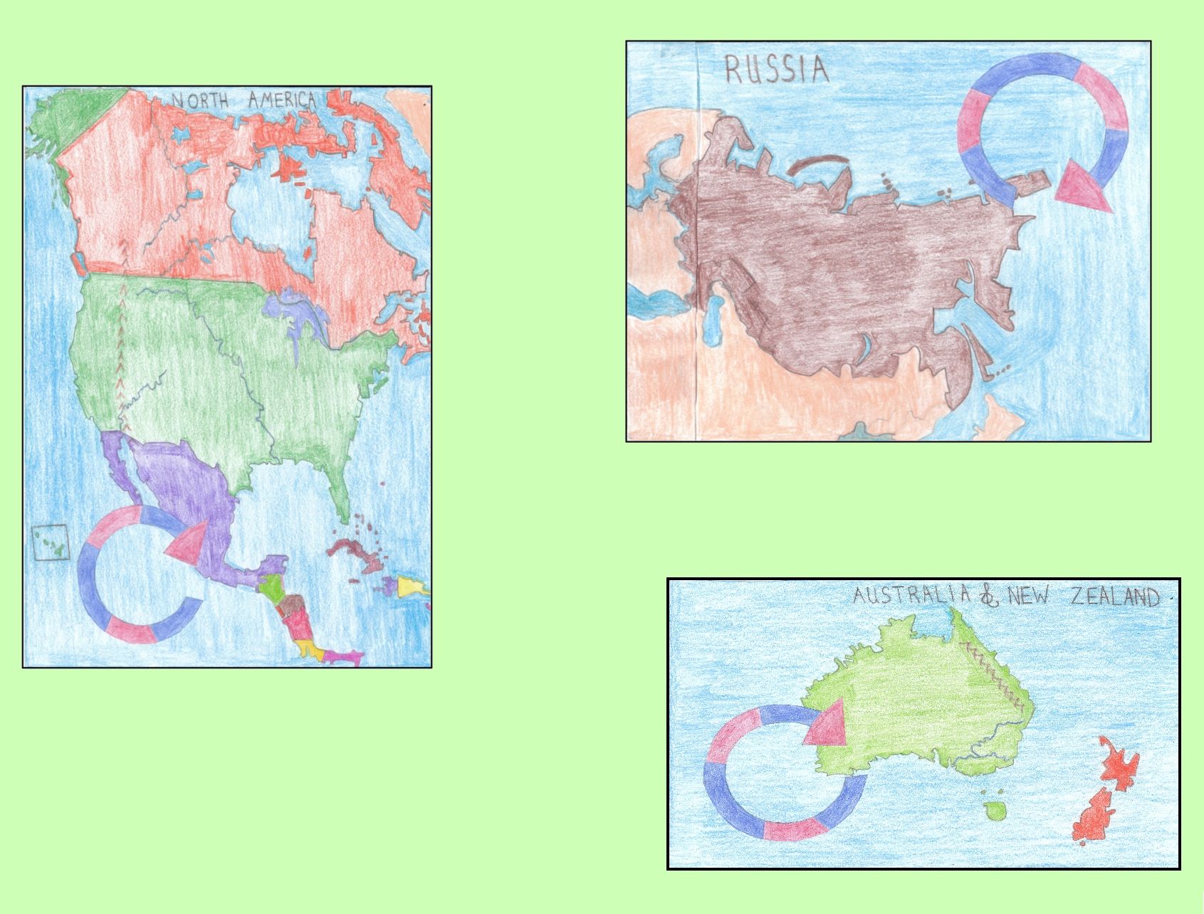 Countries with specifically clockwise rotation