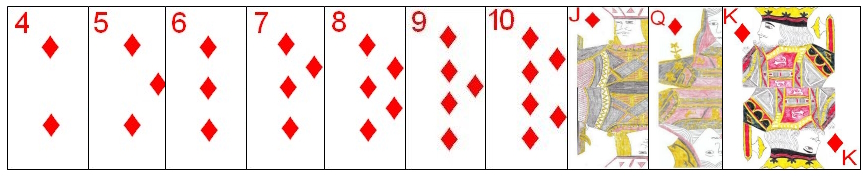 Example ten card meld in Digu Example ten card meld in Digu