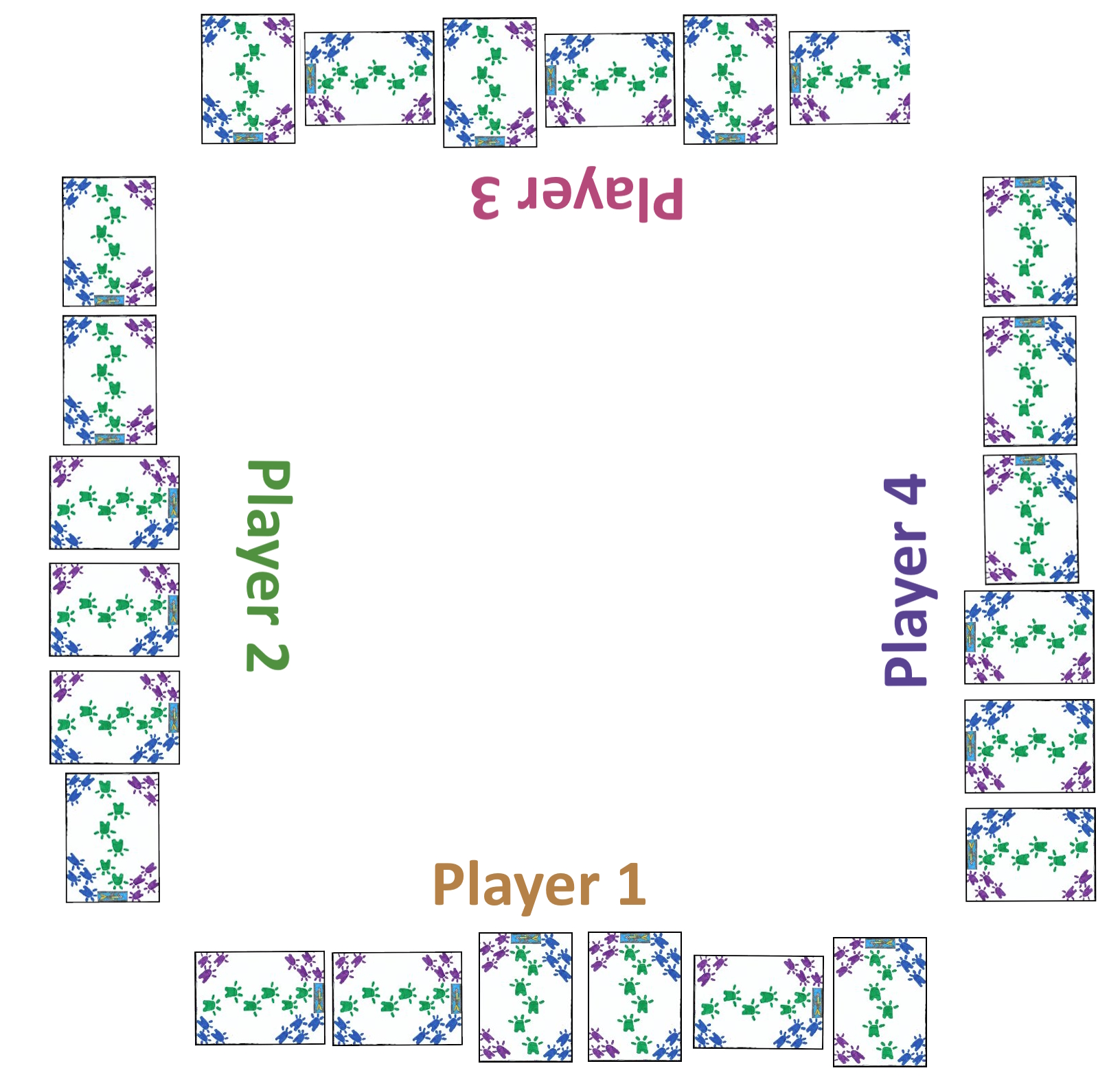 Example initial setup in Logic the Card Game