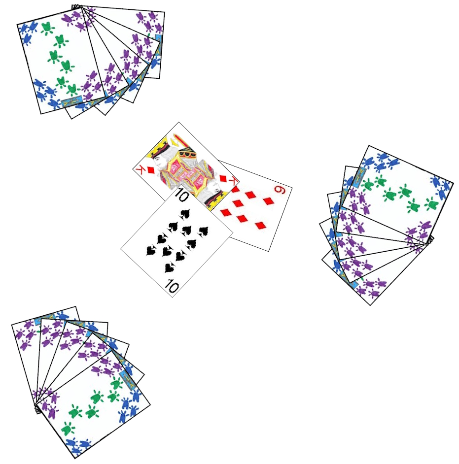 Hand in progress of the card game Meksiko