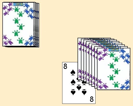 A player's starting hand in 5000 Rummy