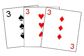 The first combination must contain the three of Spades